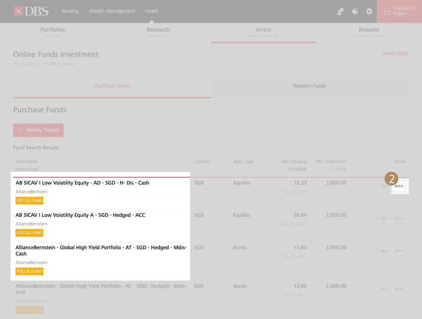 Focus Funds - Step 2