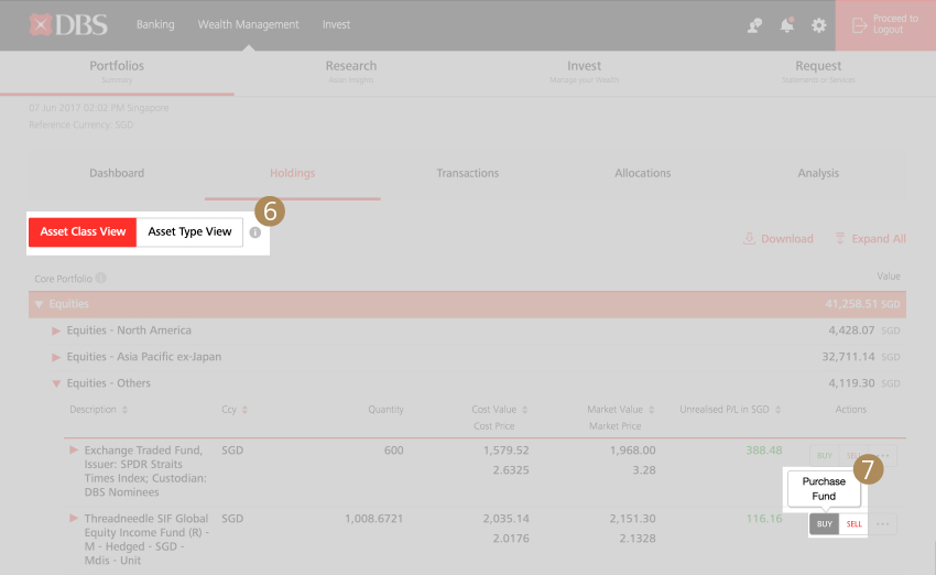 View Fund Holdings - Step 6, 7