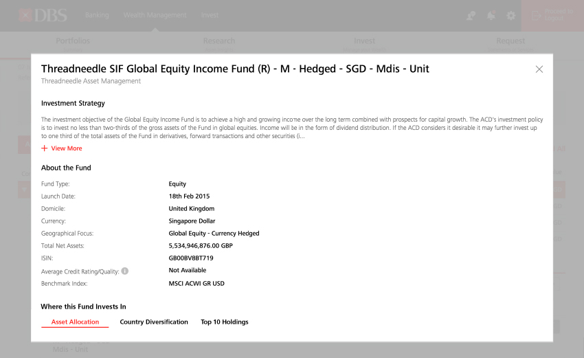 Sample of fund information