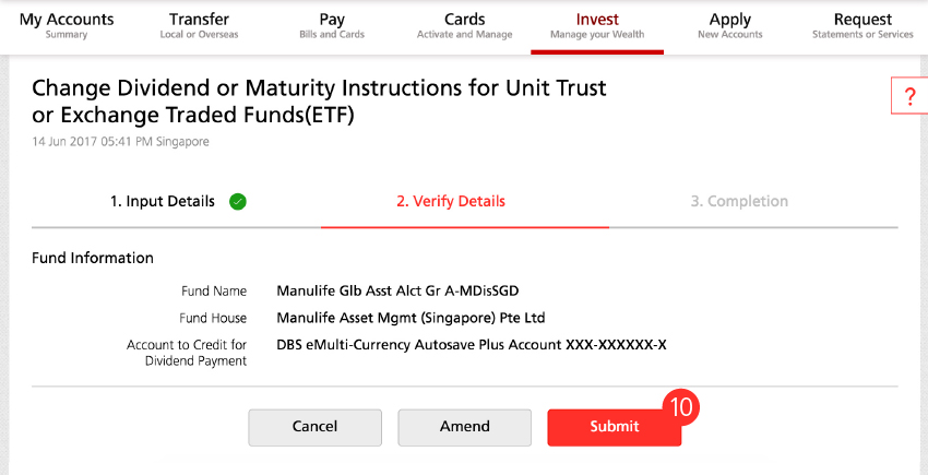 Redeem Funds - Step 10