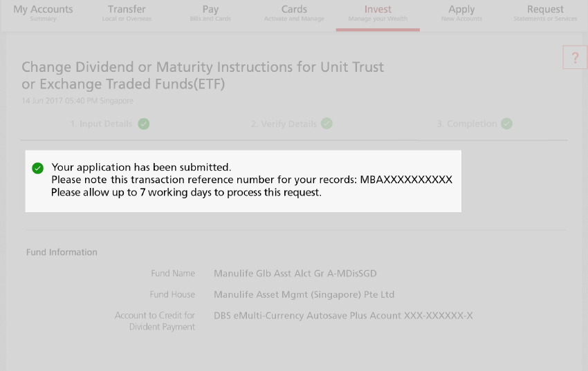Redeem Submitted Successfully