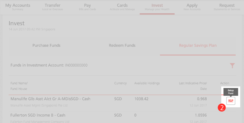 Regular Savings Plan - Step 2