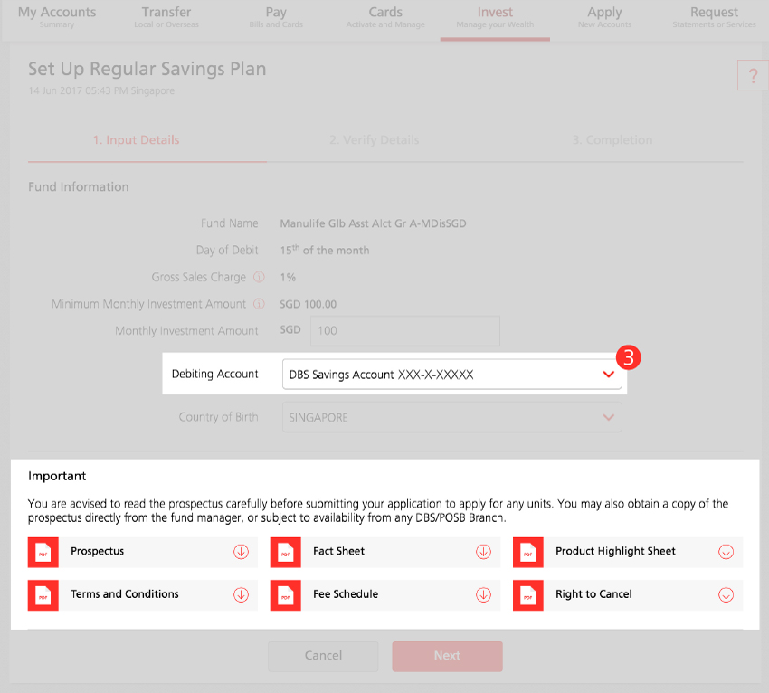 Regular Savings Plan - Step 3