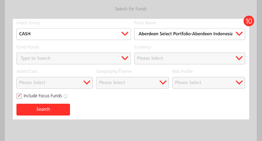 Purchase Funds/Funds Search - Step 10