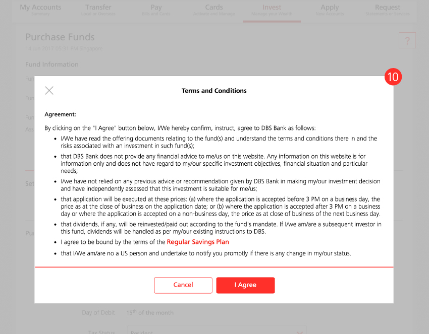 Purchase Funds/Funds Search - Step 10