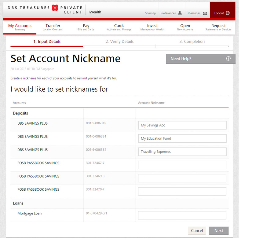 Personalised Account Nicknames