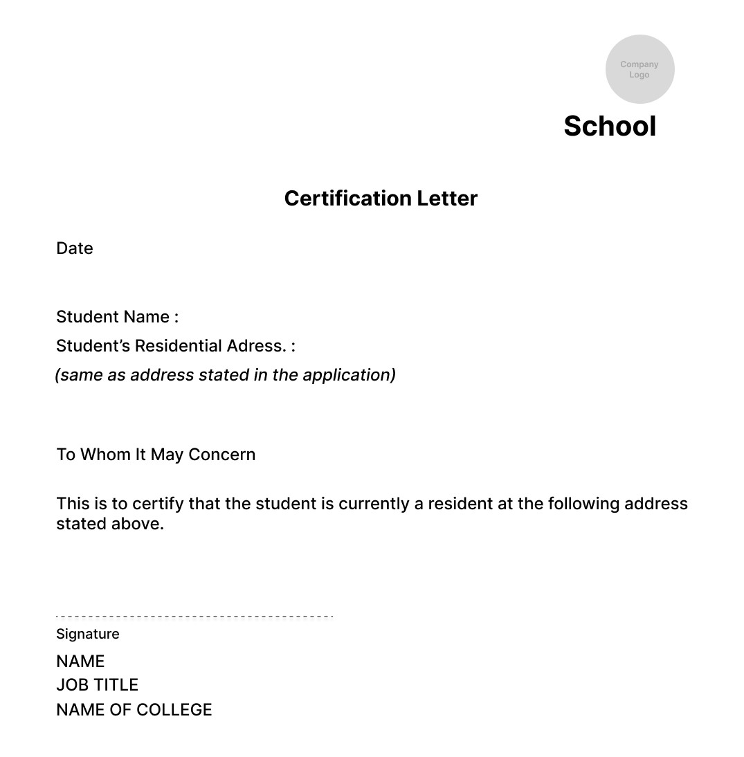 Proof Of Residency Letter For Bank Infoupdate