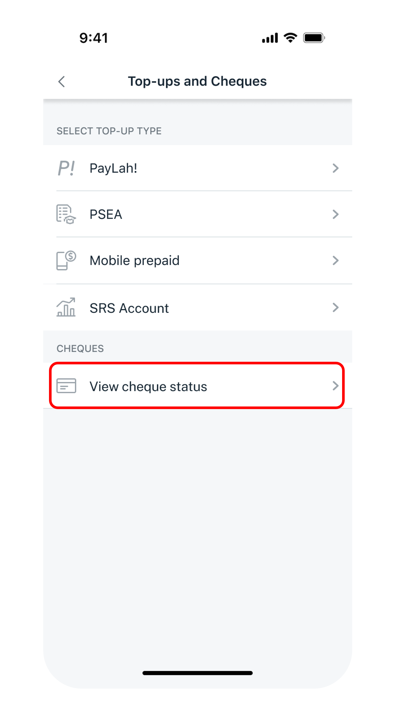 view cheque status