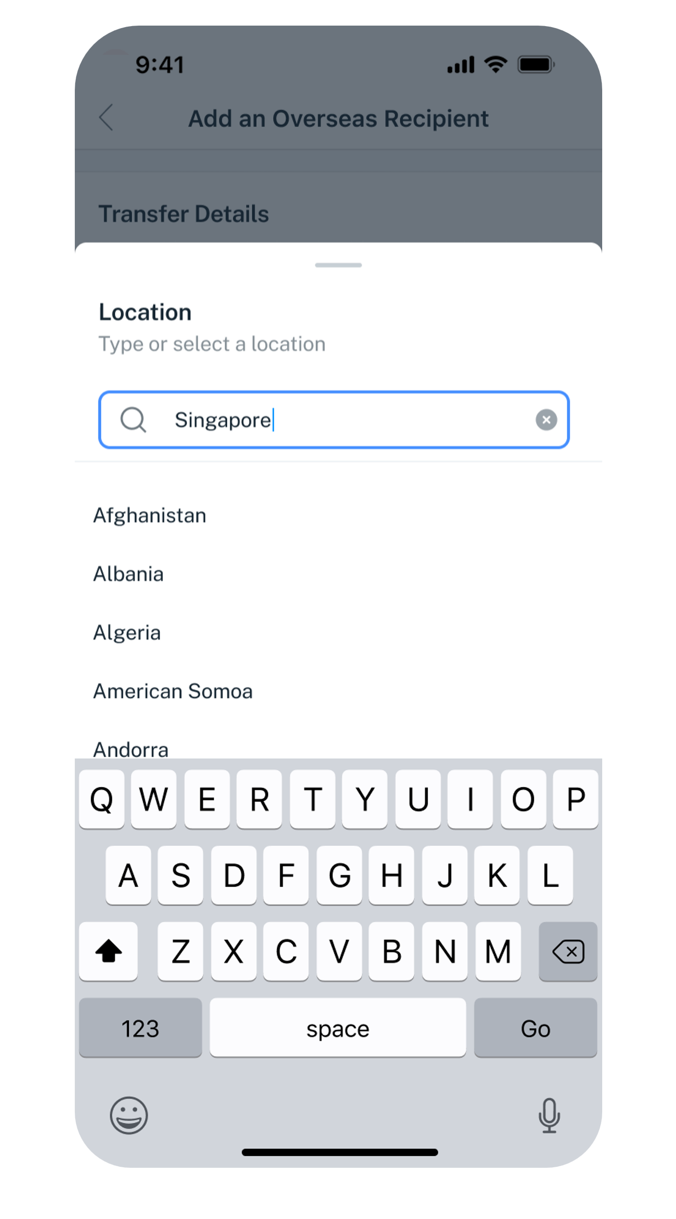 select location
