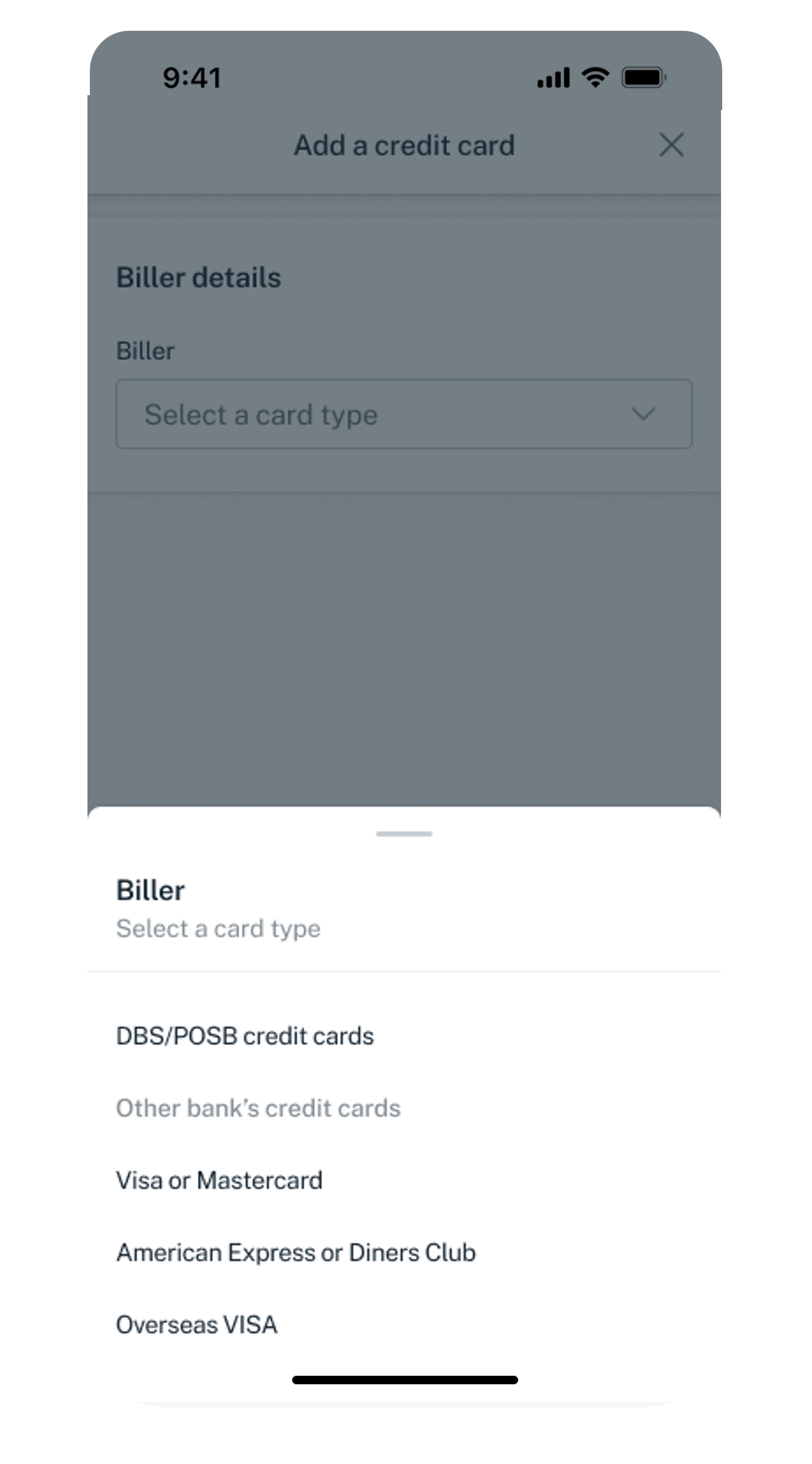 select card type