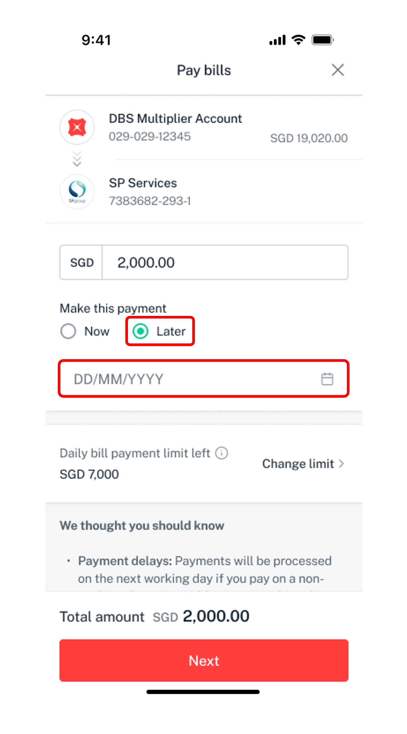 schedule payment
