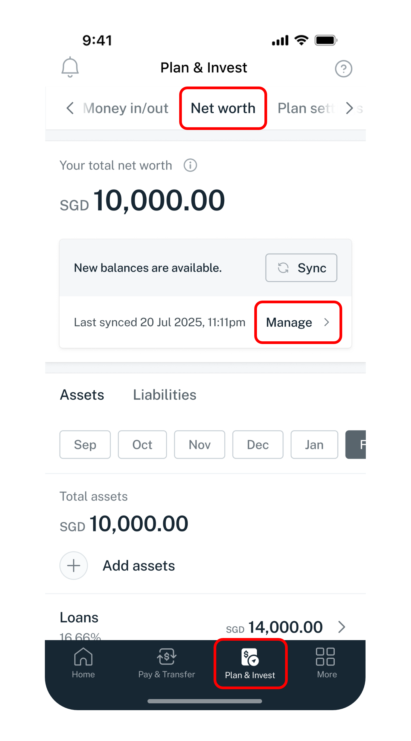 net worth tab