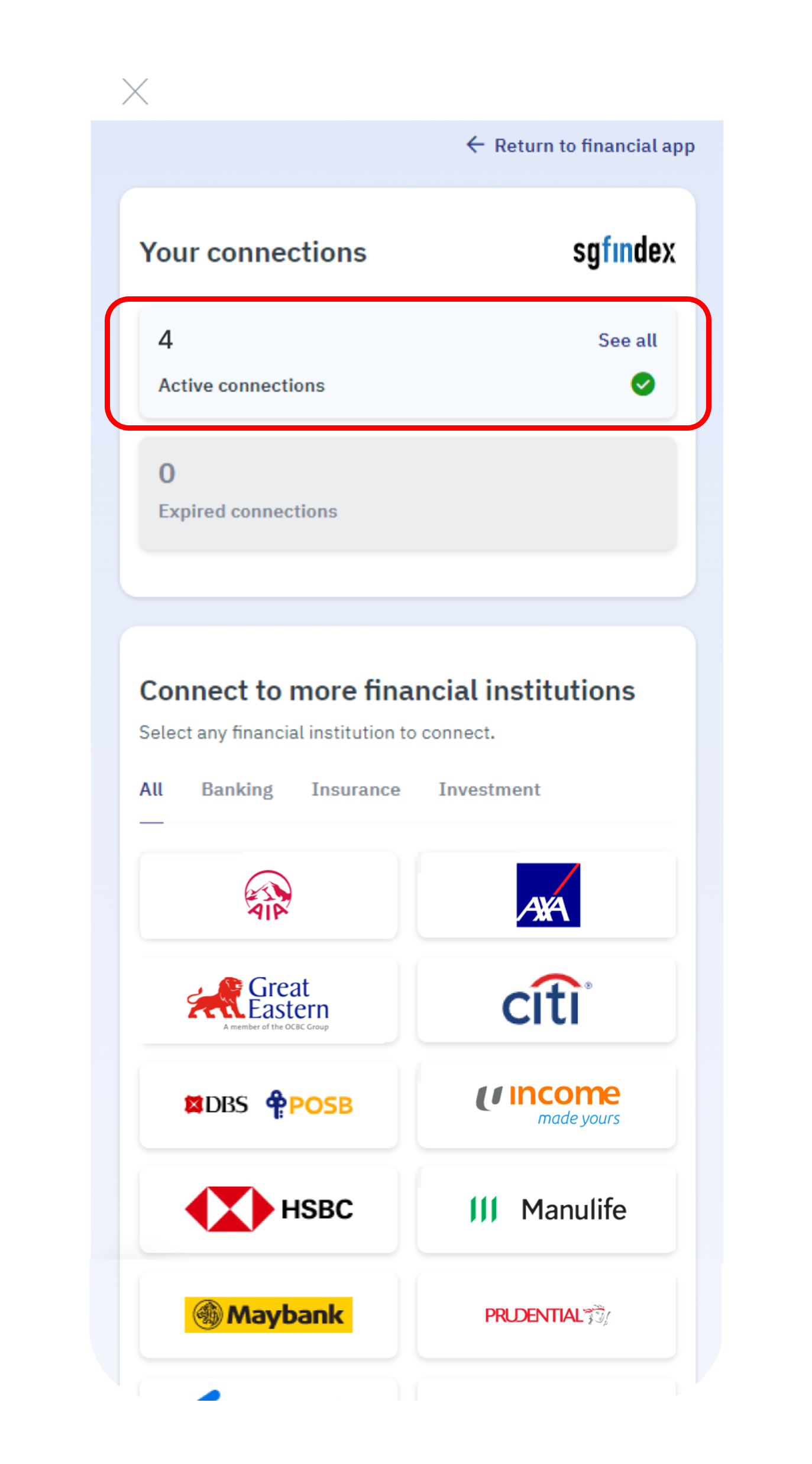 all active connections
