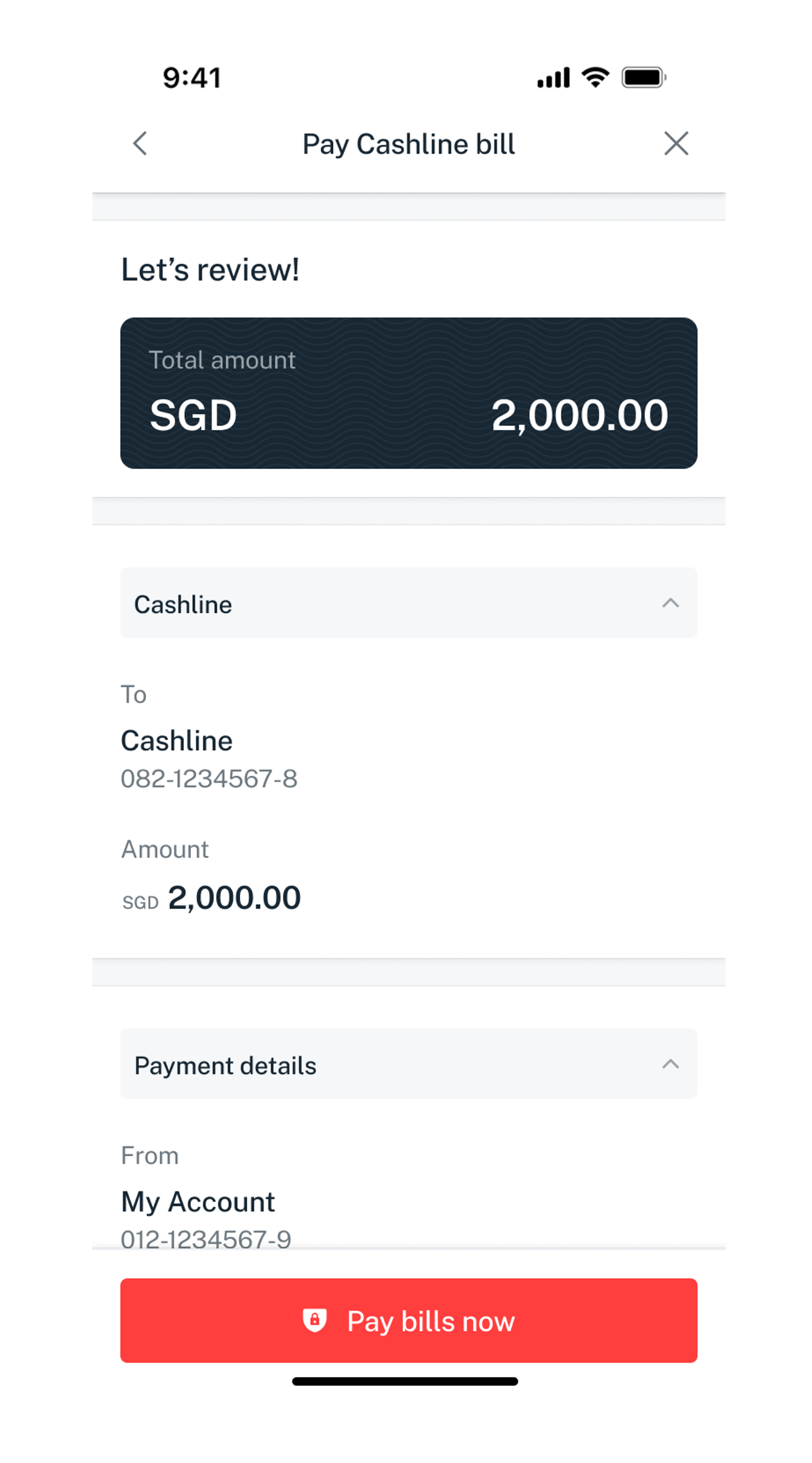 transaction details