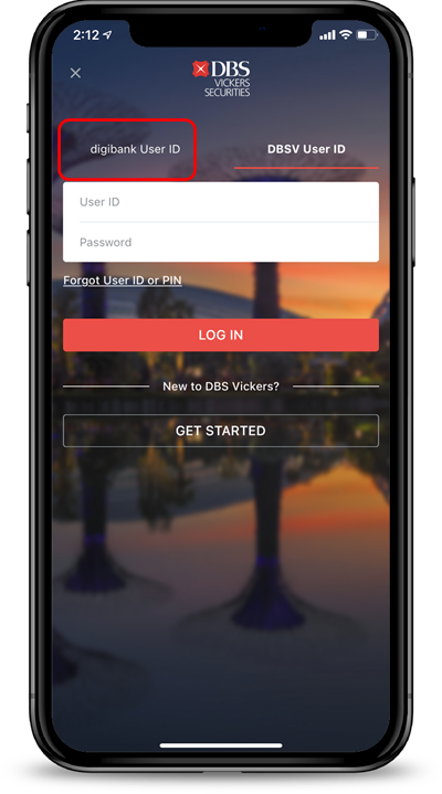 Enter DBSV User ID and PIN