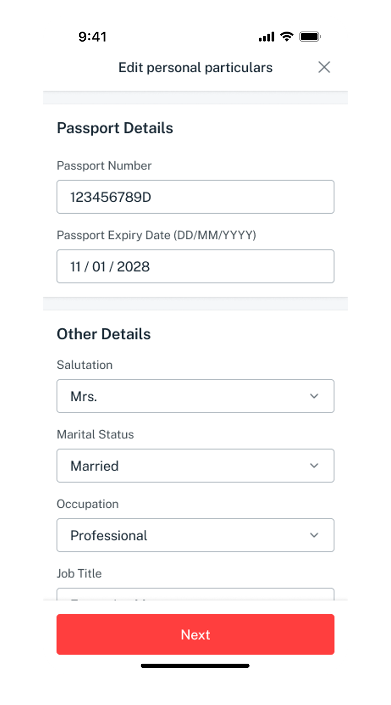 edit other personal details