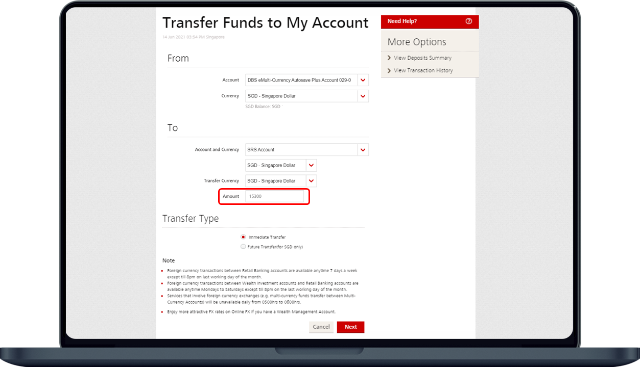 input amount