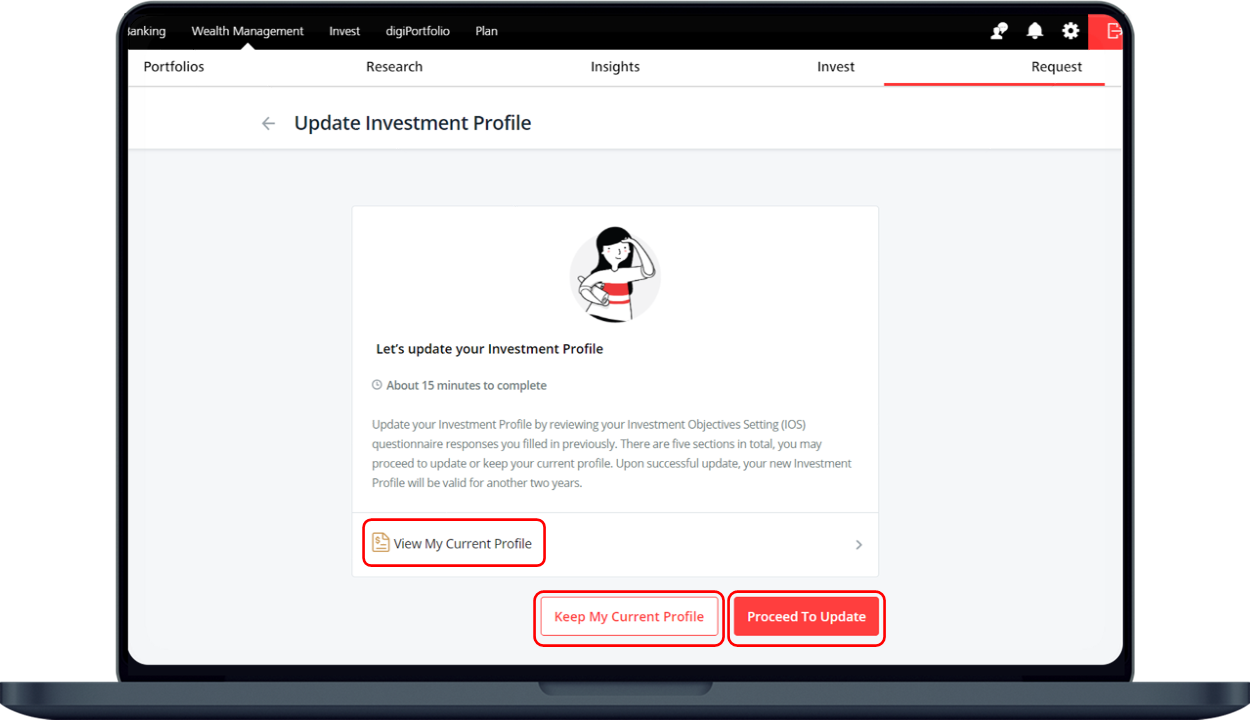 update investment profile