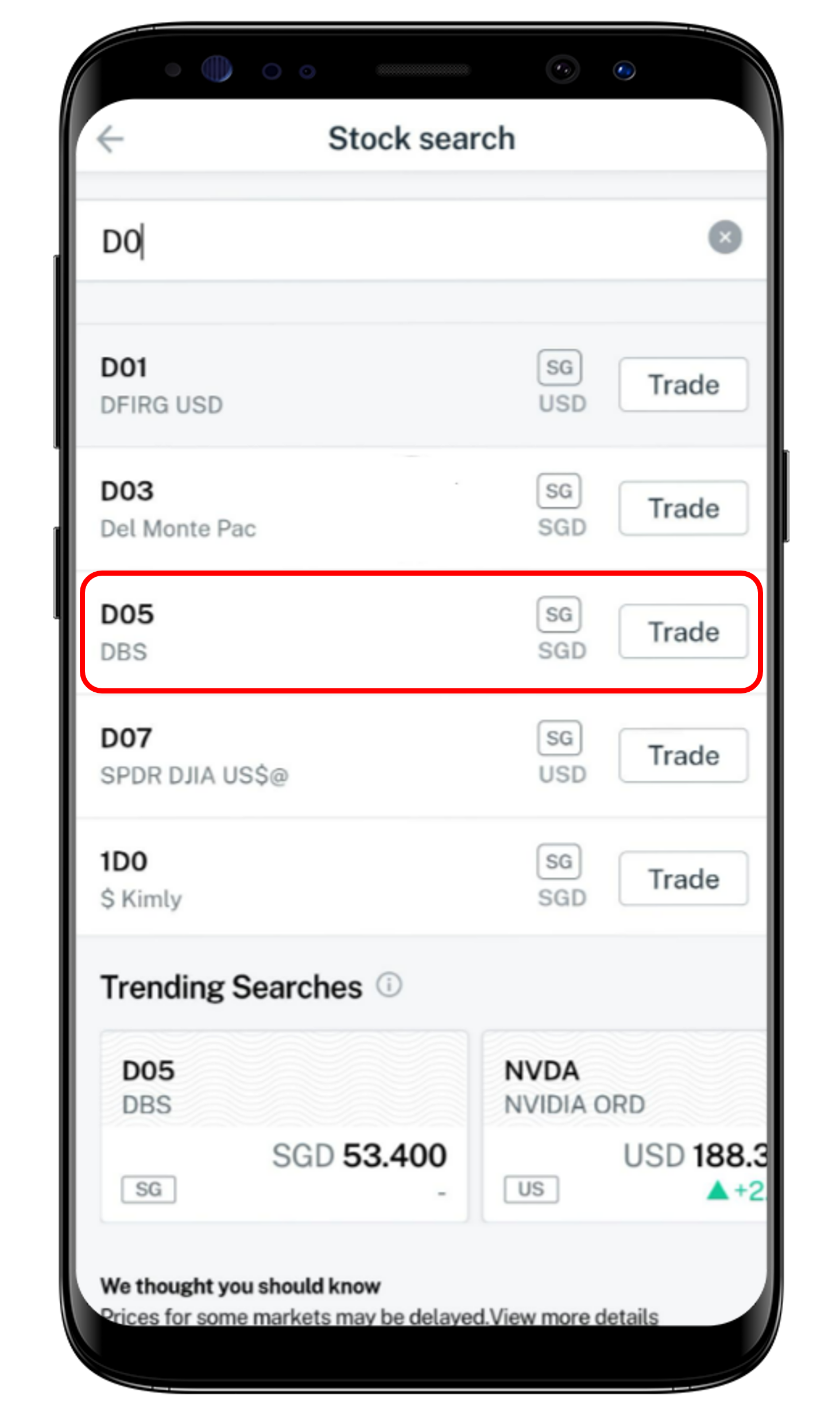 search and select stock